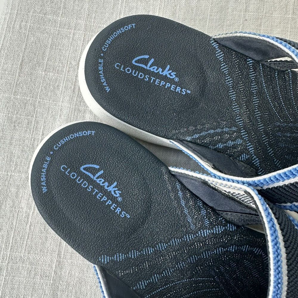 Clarks Cloudsteppers Women's Mire Isle Slide Sport Sandals US Size 6 Navy Blue - Picture 5 of 9